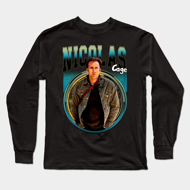 Cage Chronicles Visual Journey Through Nicolas's Iconic Roles Long Sleeve T-Shirt by Silly Picture